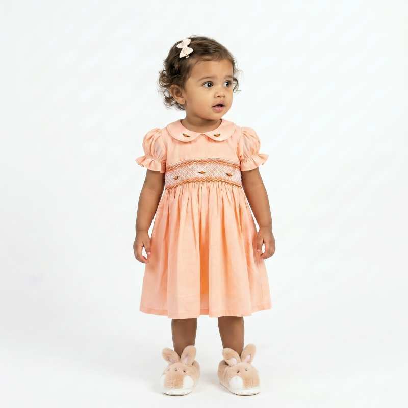 Peach Blossom Smocked Dress