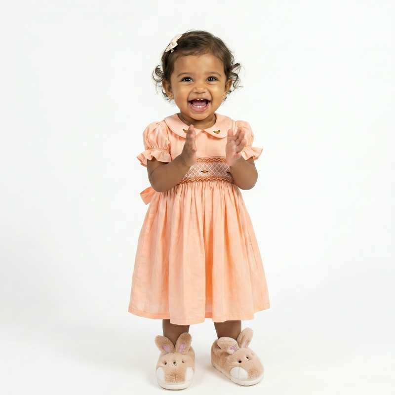 Peach Blossom Smocked Dress - Image 4