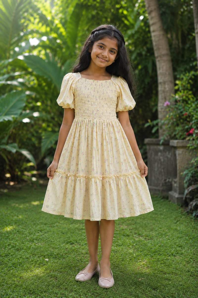 Buttercream Bloom - Hand-Smoked Dress - Image 6