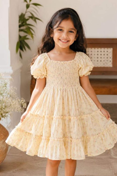 Buttercream Bloom – Hand-Smoked Dress