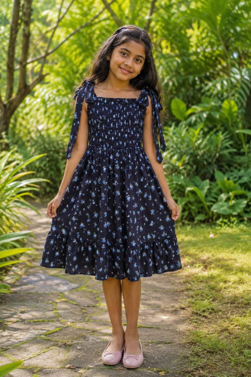 Little Blue Meadow - Hand-Smoked Dress - Image 5